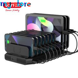 Unitek 60W USB Charging Station 10-Port Multiple USB Charger Dock with QC3.0 Fast Charging for iPad Tablet Kindle iPhone Samsung