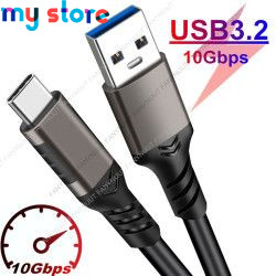 USB3.2 10Gbps Cable USB Type A to USB C 3.1/3.2 Gen2 Cable Data Transfer USB C SSD Hard Disk Cable 3A 60W QC 3.0 Fast Charging 3