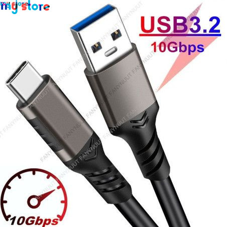 USB3.2 10Gbps Cable USB Type A to USB C 3.1/3.2 Gen2 Cable Data Transfer USB C SSD Hard Disk Cable 3A 60W QC 3.0 Fast Charging 3