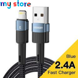 Essager Fast Charging For iPhone Usb Cable 11 12 13 Pro Max Mini Xs Xr X SE 8 7 6 Plus 6s 5 5s 2.4A Wire For iPhone Charger Cord