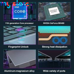 Gaming Laptops Ultraslim 15.6 Inch 11th Intel Core i7 i9 1165G7 10750H Max 32G RAM 2T SSD 1920*1280 Portable PC Win10 Notebook 5